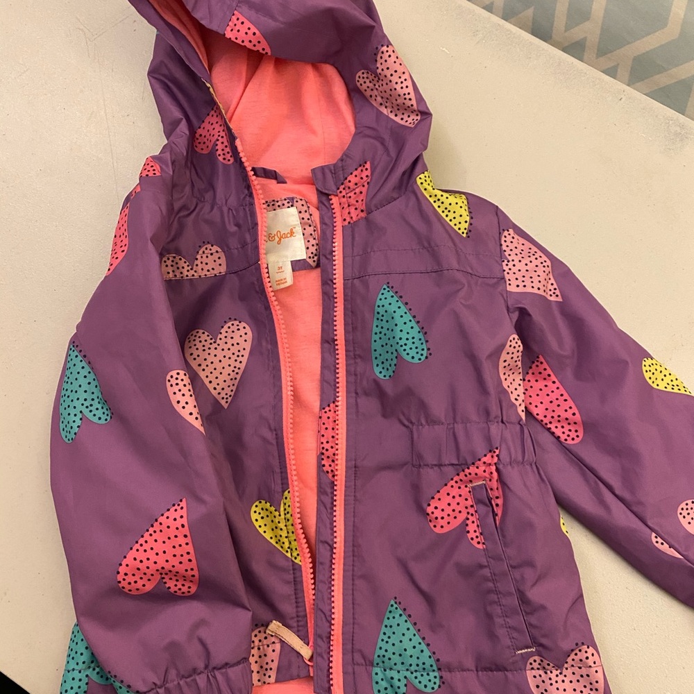 Cat & jack girls raincoat lined size 3T